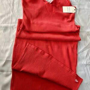 Summer Beach wear Red Ribbed Sleeveless orange dress. L size. Honolua surf & Co.